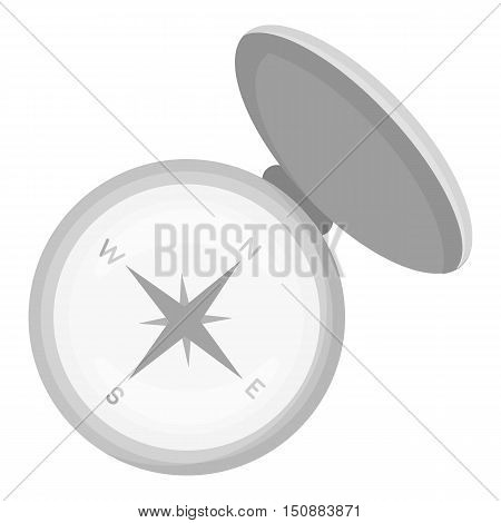 Compas icon in monochrome style isolated on white background. Hunting symbol vector illustration.