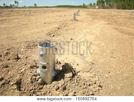 Screw Pile in Ground ready for Solarfarm installation