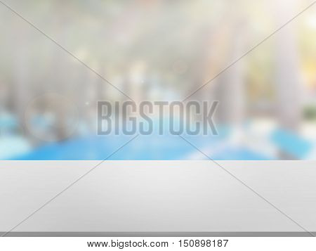 closeup top wood table with Blur Background