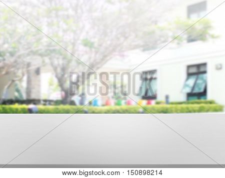 closeup top wood table with Blur Background