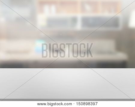 closeup top wood table with Blur Background