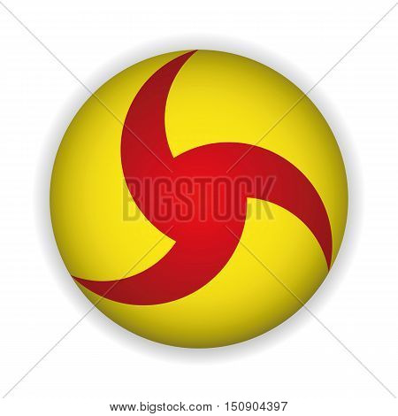 Vector illustration icon yellow button red in the middle