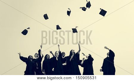 Successful Masters PHD Graduation College Concept