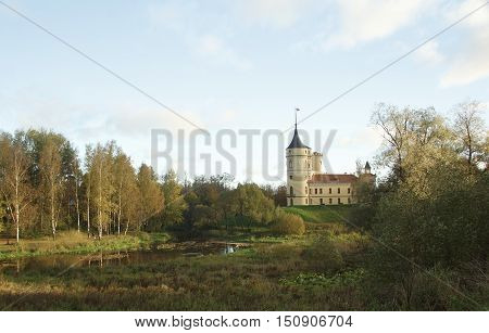 Autumn landscape in the park Mariental in Pavlovsk