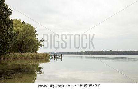 Shore With Landing Stage And Boots On The Werbellinsee