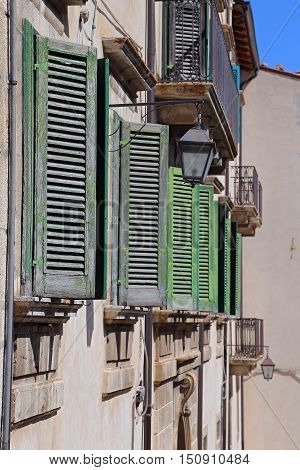 PESCOCOSTANZO ITALY - AUGUST 21 2016: Glimpses of the wonderful mountain village - about 1400 m above sea level - Pescocostanzo in the region of Abruzzo Italy
