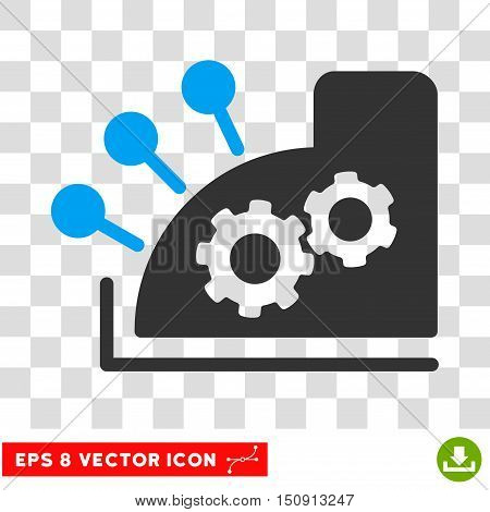 Vector Cash Register EPS vector pictograph. Illustration style is flat iconic bicolor blue and gray symbol on a transparent background.