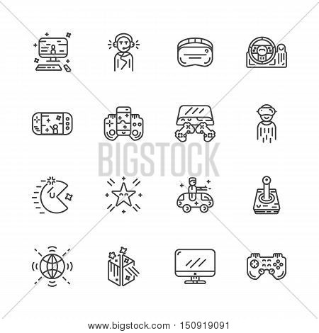 video game controller or gamepad line art icon for apps and websites eps 10