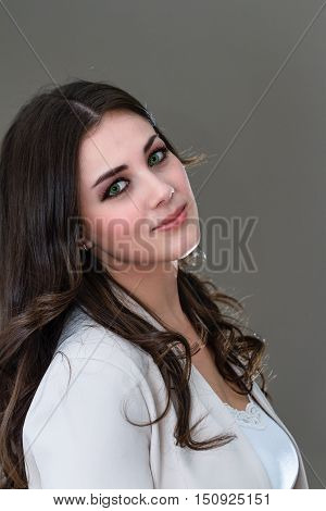 Beautiful Woman With Long Dark Hair