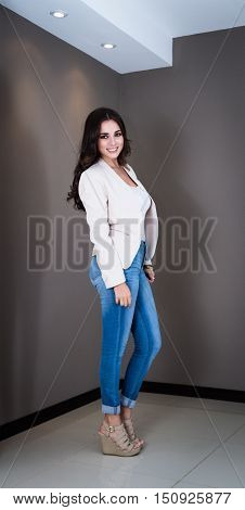 Beautiful Woman With Long Dark Hair