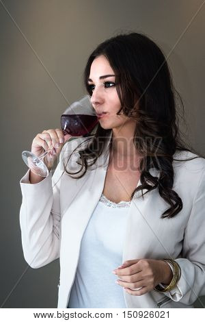 Beautiful Woman With Long Dark Hair