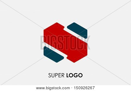 Abstract logo. Minimalistic logo design. Creative logo. Beautiful and simple element. Super logo. S logo design