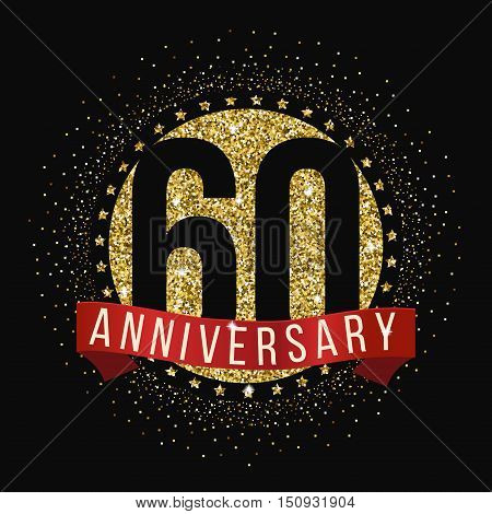 Sixty years anniversary celebration logotype. 60th anniversary logo.