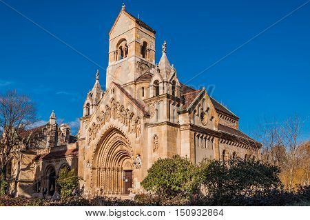 The Chapel Of Jak In Vajdahunyad Castle Is A Functioning Catholic Chuch, Located In Budapest