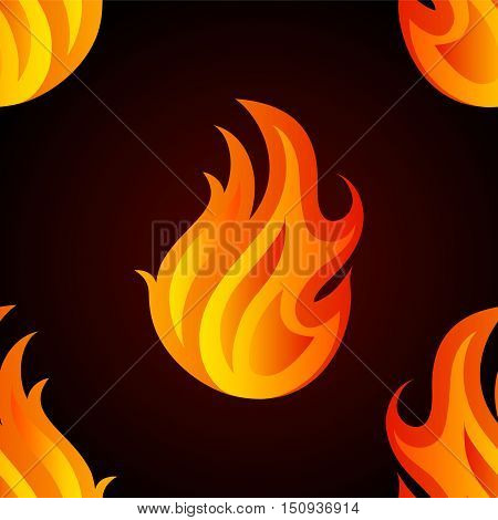 Beautiful seamless pattern with flames of fire. Element for design. Vector illustration.