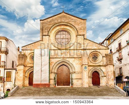 Scenic Facade Of The Ancient Cosenza's Cathedral, Italy