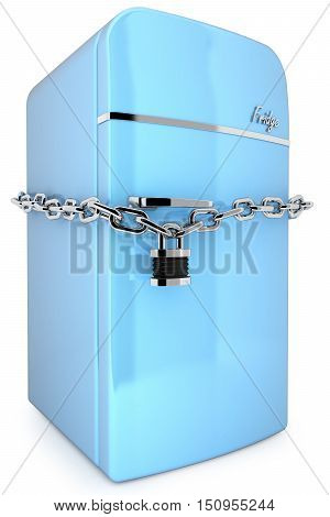 Retro Blue Fridge 3D