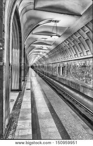 Mayakovskaya Subway Station In Moscow, Russia