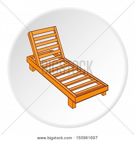 Wooden chaise lounge icon. Cartoon illustration of wooden chaise lounge vector icon for web
