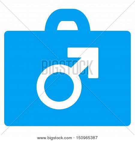 Potence Tools vector icon. Style is flat symbol, blue color, rounded angles, white background.