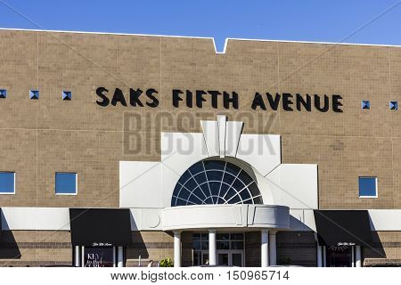 Indianapolis - Circa October 2016: Saks Fifth Avenue Mall Location. Saks is a luxury department store owned by the Hudson's Bay Company I