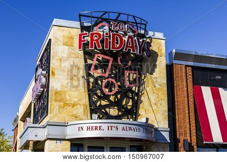 Indianapolis - Circa October 2016: TGI Friday's Restaurant Location. TGI Fridays offers great food and amazing drinks III