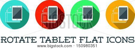 Colorful Rotate Round Flat Smartphone Or Cellular Phone Or Tablet Icons Set In Vector