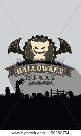 Best Halloween night party invitation vector background