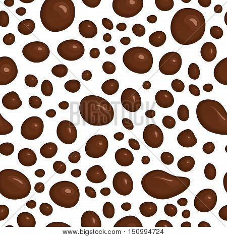 Seamless Pattern Of Chocolate Drops.