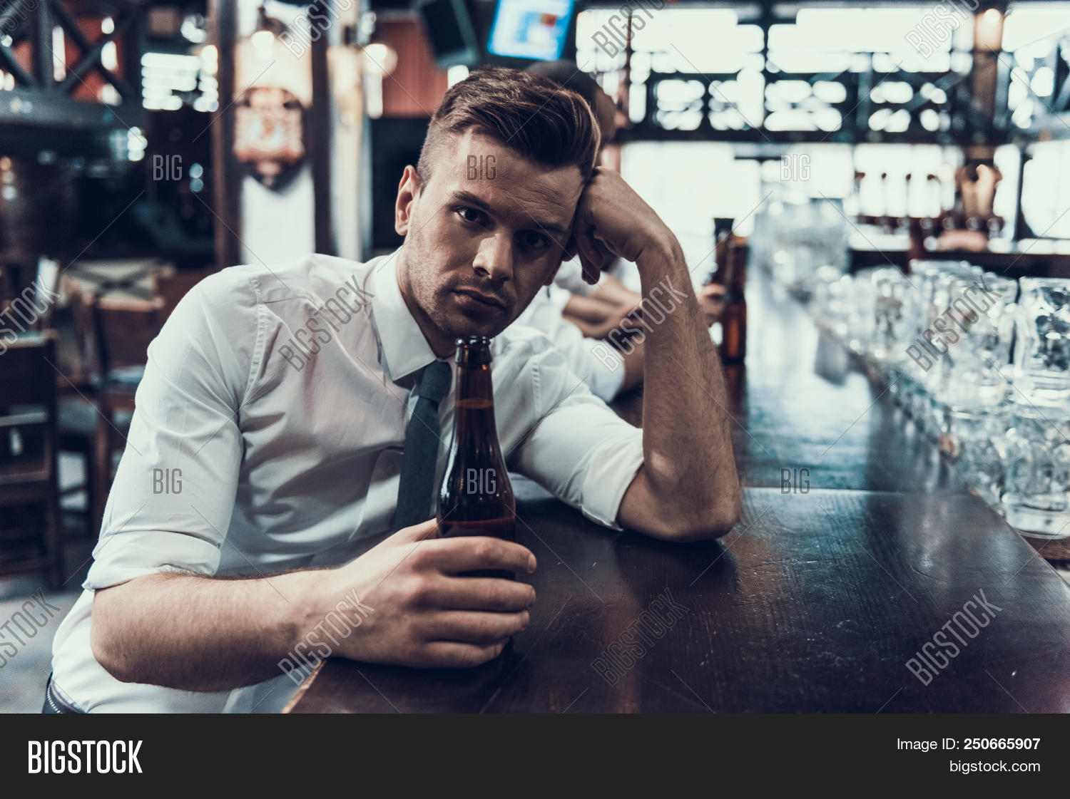 Sad Young Man Bottle Image & Photo (Free Trial) Bigstock