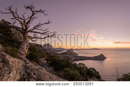 Dawn Near The Village Novyi Svit (new Light). City District Sudak, The Republic Of Crimea.