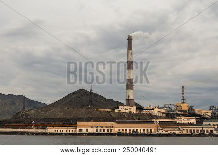 Panorama Of The Industrial Complex . Pollution Of The Environment By Factories With Obsolete Technol