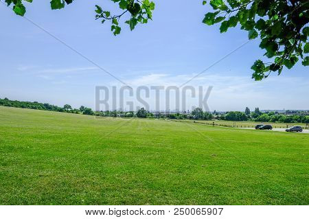 Summer Skyline Shot Of Central London Taken From Hainault Forest Country Park In The East Of London.