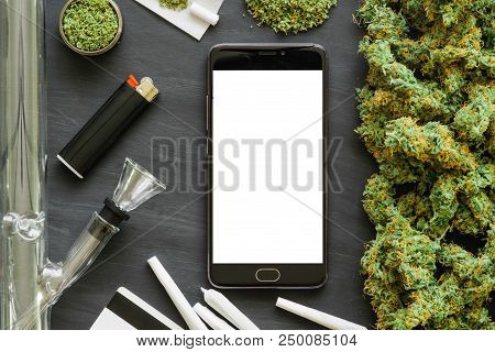 Grinder A Lot Ofx Marijuana, Fresh Buds Of Cannabis Many Weed. Copy Spase Copy-space
