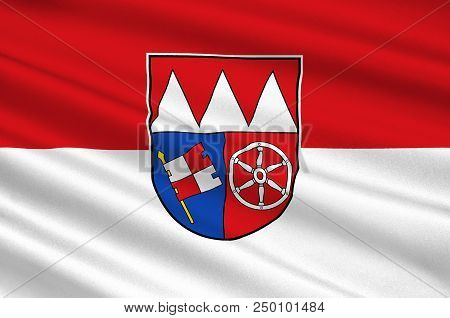Flag Of Lower Franconia Is One Of Seven Districts Of Bavaria, Germany. 3d Illustration
