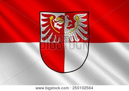 Flag Of Barnim Is A District In Brandenburg, Germany. 3d Illustration