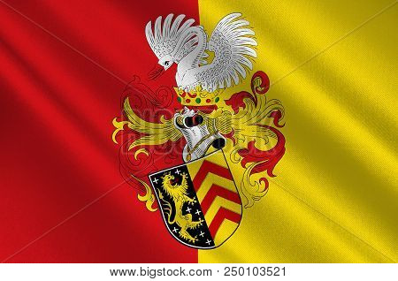 Flag Of Hanau Is A Town In The Main-kinzig-kreis, In Hesse, Germany. 3d Illustration