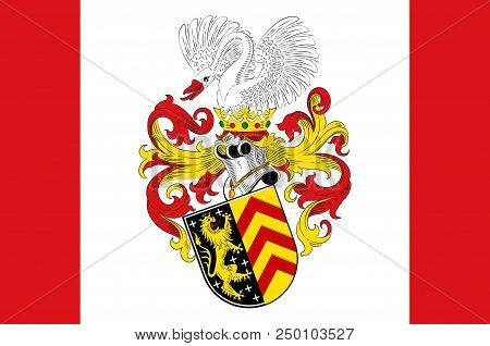Flag Of Hanau Is A Town In The Main-kinzig-kreis, In Hesse, Germany. 3d Illustration