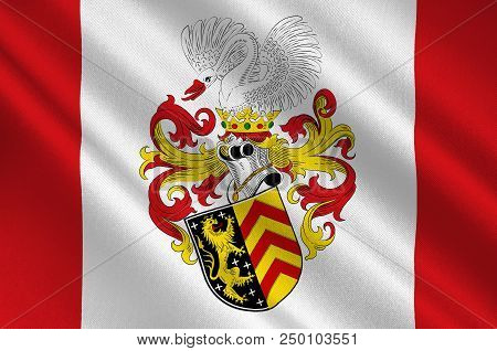 Flag Of Hanau Is A Town In The Main-kinzig-kreis, In Hesse, Germany. 3d Illustration