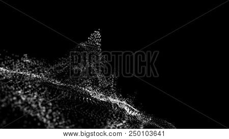 Big Data Visualization 3d. Technology Wave. Analytics Representation. Digital Background. Wave Of Pa
