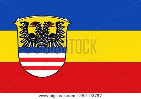 Flag Of Wetteraukreis Is A District In The Middle Of Hesse, Germany. 3d Illustration