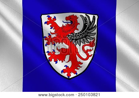 Flag Of Giessen Is A Town In Giessen Is A District Of Hessen, Germany. 3d Illustration