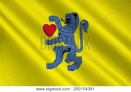 Flag Of Celle Is A District In Lower Saxony, Germany. 3d Illustration