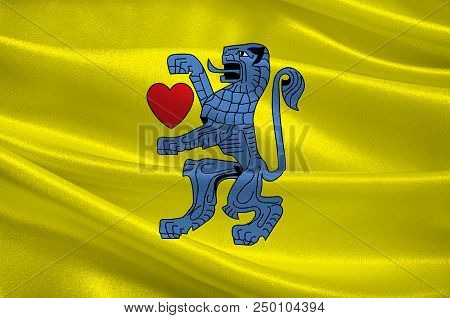 Flag Of Celle Is A District In Lower Saxony, Germany. 3d Illustration