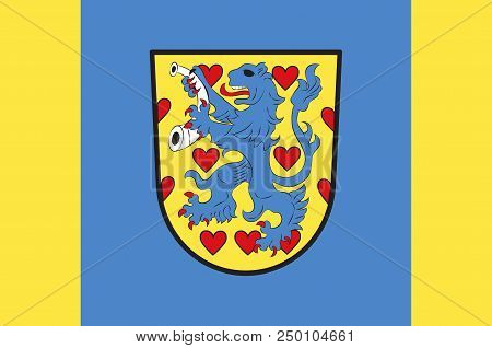 Flag Of Gifhorn Is A District In Lower Saxony, Germany. 3d Illustration