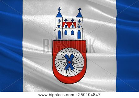 Flag Of Hamelin Is A Town On The River Weser In Lower Saxony, Germany. 3d Illustration