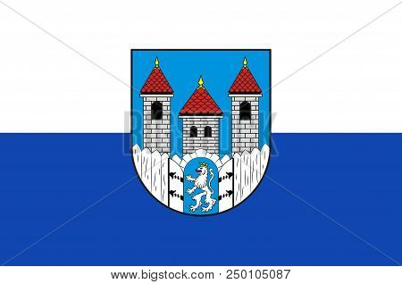 Flag Of Holzminden Is A Town In Southern Lower Saxony, Germany. Vector Illustration