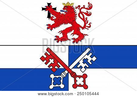 Flag Of Rotenburg Is A District In Lower Saxony, Germany. 3d Illustration