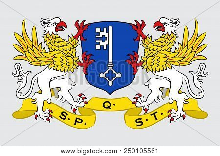 Flag Of Stade Is A City In Lower Saxony, Germany And Part Of The Hamburg Metropolitan Region. 3d Ill