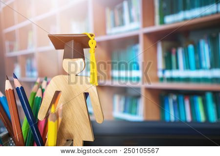 Education Knowledge Learning Study Abroad International Ideas. People Sign Wood Graduation Celebrati